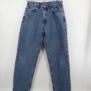 Carhartt Jeans Men 33x32 Relaxed Fit B172 DST Flannel Lined‎ Denim Blue Good